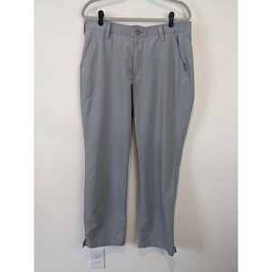 Under Armour Active Pants Light Grey Sz 34 / 30 Grippy Waistband Flat Front